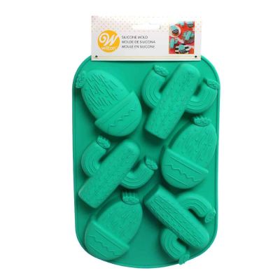 Stampo antiaderente in silicone per 6 cactus 8x9xh2,5cm