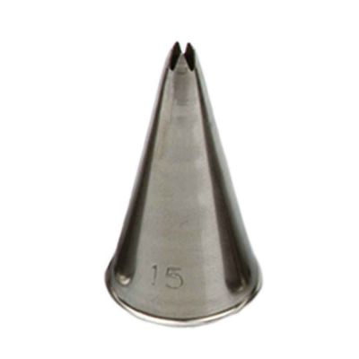Beccuccio cornetto stella aperta 15 Decora in acciaio inox Ø1,7 x 3,5 cm