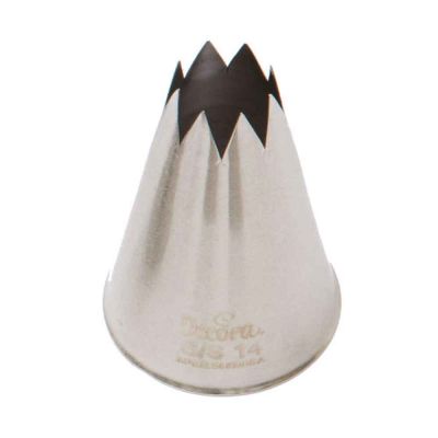 Beccuccio cornetto grande stella 14 Decora in acciaio inox Ø3 x 5 cm