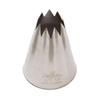 Beccuccio cornetto grande stella 16 Decora in acciaio inox Ø3,5 x 5 cm