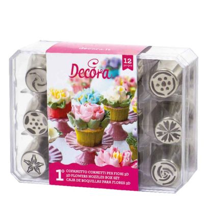 Set 12 Beccucci cornetti per fiori diretti 3D in acciaio inox - Cofanetto 1