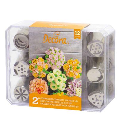 Set 12 Beccucci cornetti per fiori diretti 3D in acciaio inox - Cofanetto 2