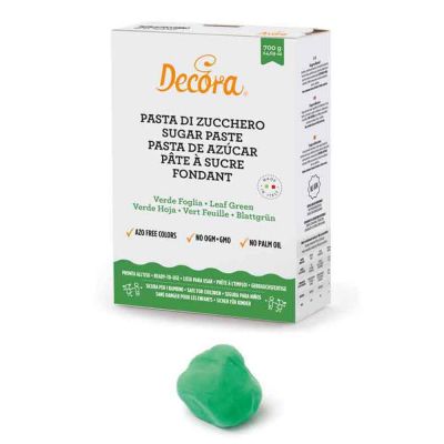 Pasta di zucchero verde per copertura e dettagli 700 g Decora