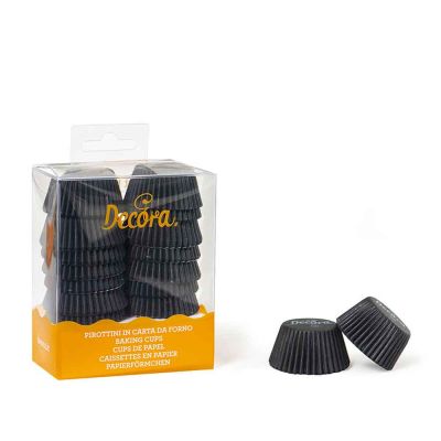 200 Pirottini in carta neri per cottura mini muffin Ø3,2 x h 2,2 cm