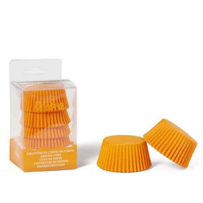 75 Pirottini in carta forno arancio per muffin Ø5 x h3,2 cm Decora