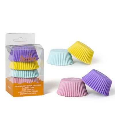 75 Pirottini in carta colori pastello per cottura muffin Ø5 x h 3,2 cm Decora