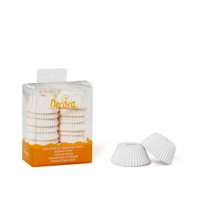 200 Pirottini in carta bianchi per cottura mini muffin Ø3,2 x h 2,2 cm Decora