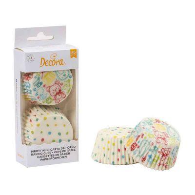 36 Pirottini in carta Decora Baby per cottura muffin Ø5 x h 3,2 cm