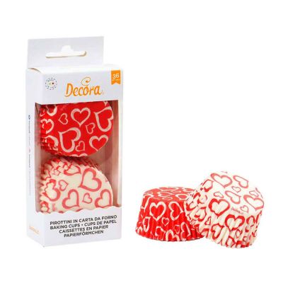 Confezione da 36 pirottini Love Decora