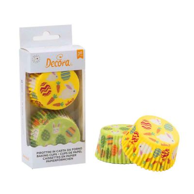 36 Pirottini in carta decori Pasqua per cottura muffin Ø5 x h 3,2 cm Decora