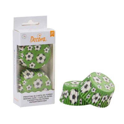 36 Pirottini in carta Decora Calcio per cottura muffin Ø5 x h 3,2 cm