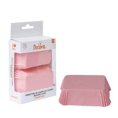 36 Pirottini rettangolari rosa per cottura plumcake 8 x 5 x h 3,2 cm