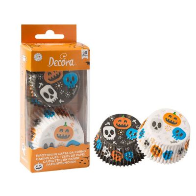 36 Pirottini in carta halloween teschi per cottura muffin Ø5 x h 3,2 cm