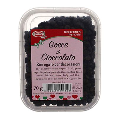 Gocce di cioccolato per decorazione dolci 70 g Graziano