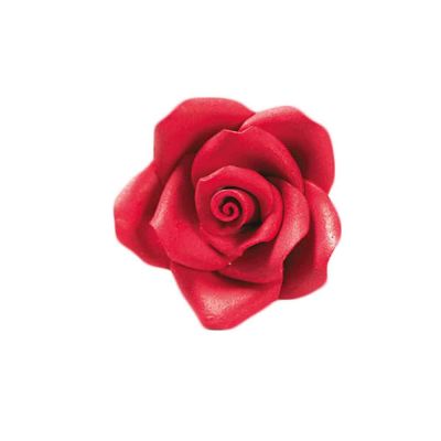 24 Decorazioni Rose grandi rosse in zucchero Bakery