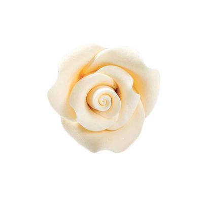 24 Decorazioni Rose grandi bianco avorio in zucchero Bakery