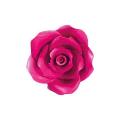 24 Decorazioni Rose grandi fucsia in zucchero Bakery