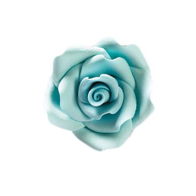 24 Decorazioni Rose grandi azzurre in zucchero Bakery