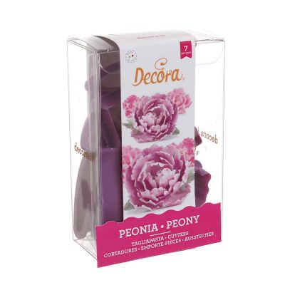 Set 7 cutters tagliapasta in plastica per realizzare Peonie foglie e petali