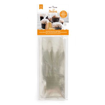 5 Sacchetti in plastica trasparente per alimenti 40 x 48 cm Decora