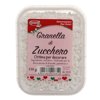 Granella di zucchero bianco per decorazione 150 g Graziano