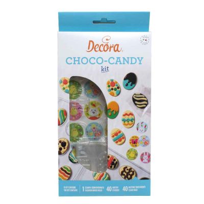 Stampo 12 cioccolatini a tema uova di pasqua Ø4 cm con 40 bustine e 40 adesivi Decora