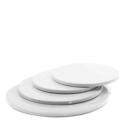 Cakeboard vassoio Sottotorta rotondo rivestito bianco h 1,2 cm varie misure