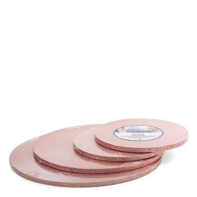 Cakeboard vassoio Sottotorta rotondo rivestito rosa antico h 1,2 cm diametri vari