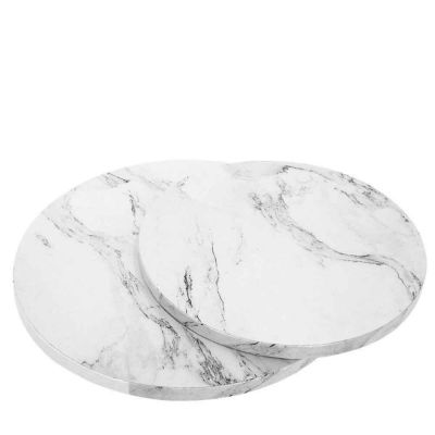 Cakeboard Sottotorta rotondo rivestito bianco effetto marmo Decora