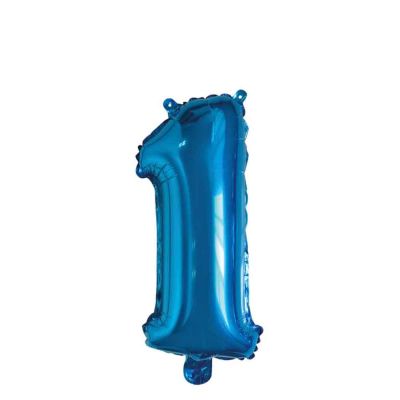 Palloncino Mylar Numero 1 Blu Medio 14″ 35 cm