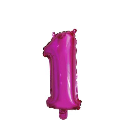 Palloncino Mylar Numero 1 Fucsia Medio 14″ 35 cm