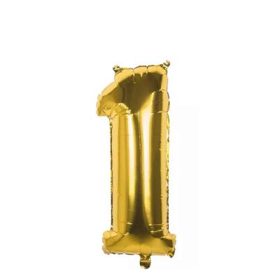 Palloncino Mylar Numero 1 Oro Medio 14″ 35 cm
