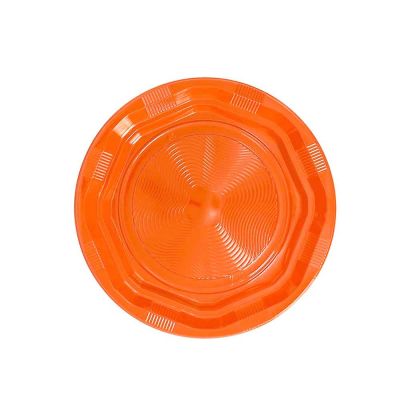 25 Piatti di plastica fondi riutilizzabili e lavabili arancione DOpla Ø22 cm