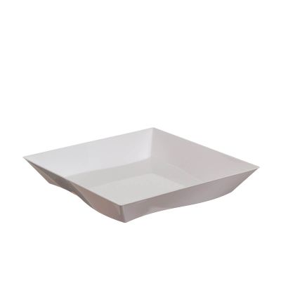 Piatti di plastica rigida quadrati eleganti Vanity 16x16cm - bianco
