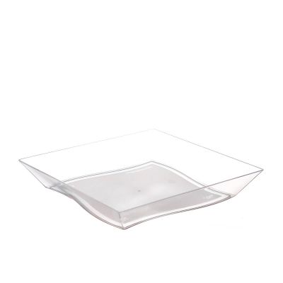 Piatti di plastica rigida quadrati eleganti Vanity 16x16cm - trasparente