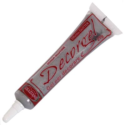 Decorgel glitterato argento per scrivere e decorare 25g