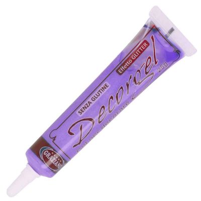 Decorgel glitterato lilla per scrivere e decorare 25g