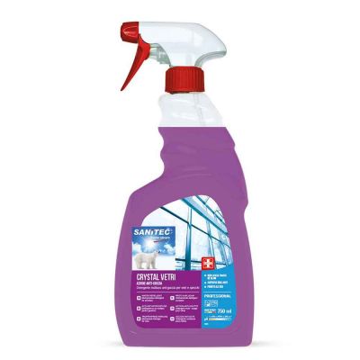 Crystal Vetri detergente spray vetri multiuso antigoccia Sanitec 750 ml