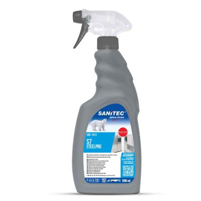Detergente spray Steelpro per la lucidatura dell'acciaio Sanitec 500 ml