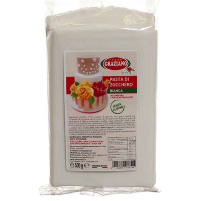 Pasta di zucchero bianca per copertura 500 g Graziano