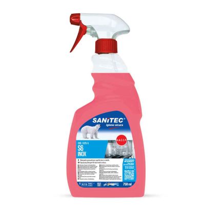 Detergente spray Inox per la pulizia di superfici dure in metallo Sanitec 500 ml