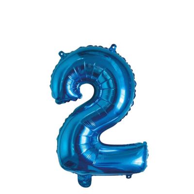 Palloncino Mylar Numero 2 Blu Medio 14″ 35 cm