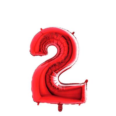 Palloncino Mylar Numero 2 Rosso Medio 14″ 35 cm