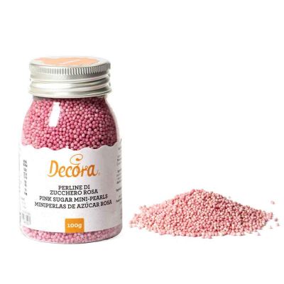 Perline di zucchero rosa per decorazione 100 g Decora