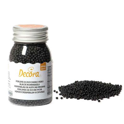 Perline di zucchero colore nero per decorazione 100 g Decora