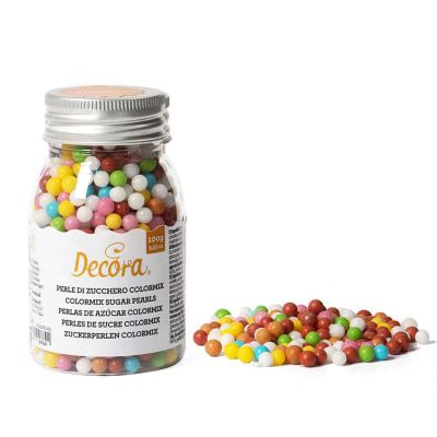 Perle di zucchero colori assortiti per decorazione 100 g Decora