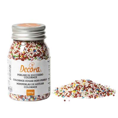 Perline di zucchero decorazioni colorate miste 100 g Decora