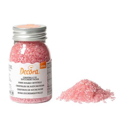 Cristalli di zucchero rosa per decorazioni 100 g Decora