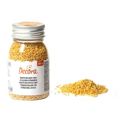 Codette di zucchero oro per decorazioni 90 g Decora