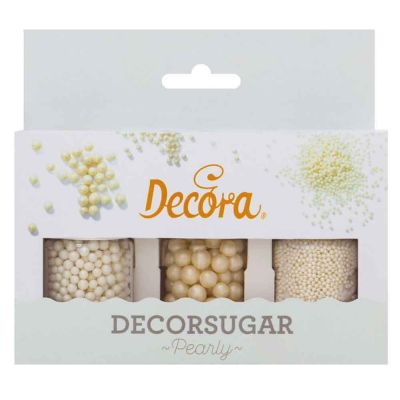 Set perle e perline color bianco perla per decorazioni 85 g Decora